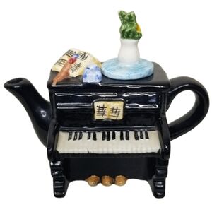 Piano‎ Teapot Tee Nee by Cardinal Black Piano Teapot 4.5"H